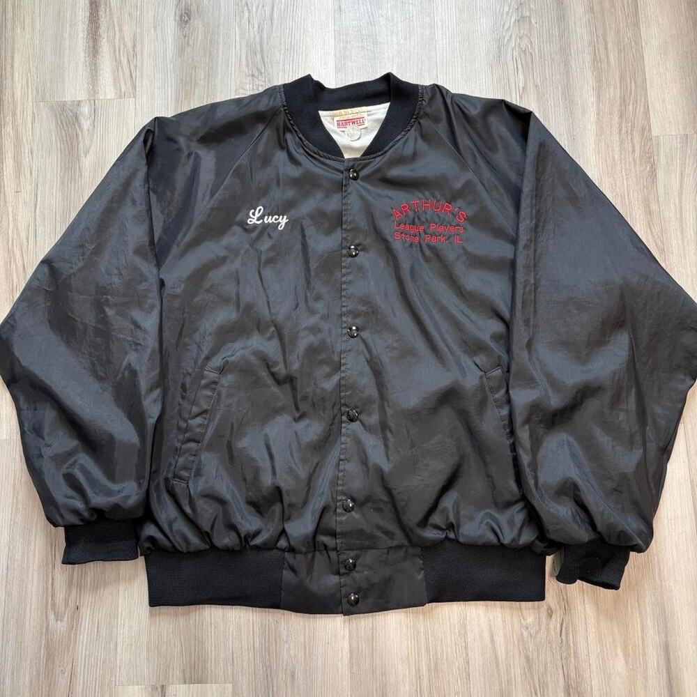 Vintage 80s black hartwell satin